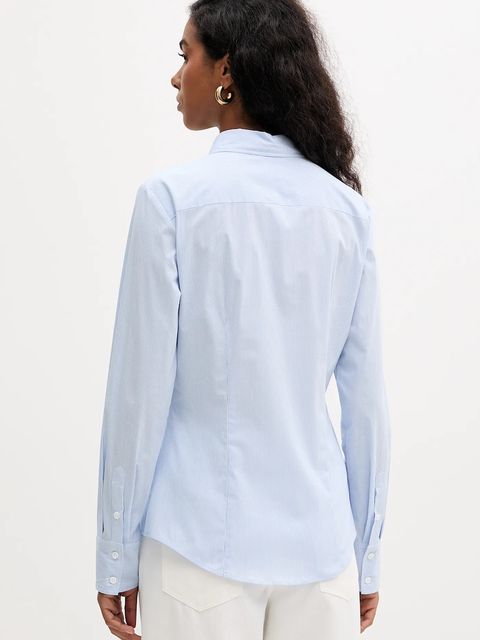 MAX&Co. koszula damska kolor niebieski slim z kołnierzykiem klasycznym 2528116014200 - zdjęcie produktu nr 2