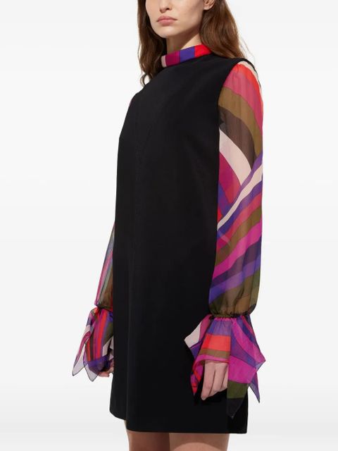 PUCCI contrast-sleeves mini dress - Black