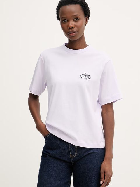 Calvin Klein Jeans t-shirt damski bawełniany - zdjęcie produktu nr 2