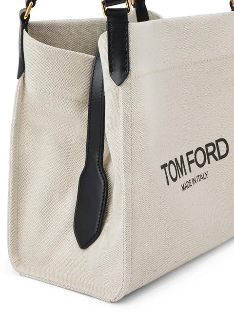 TOM FORD medium Amalfi canvas tote bag - Neutrals