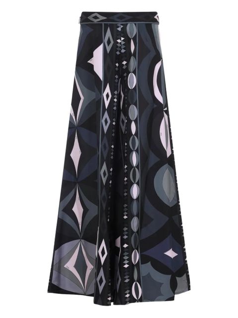 PUCCI geometric-print silk palazzo pants - Black
