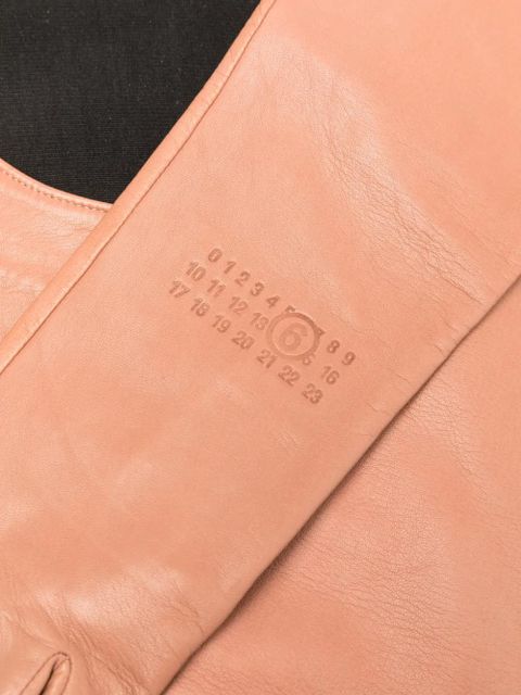 MM6 Maison Margiela stamped leather gloves - Pink