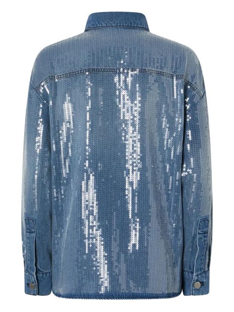 PINKO sequin-embellished denim shirt - Blue - zdjęcie produktu nr 2