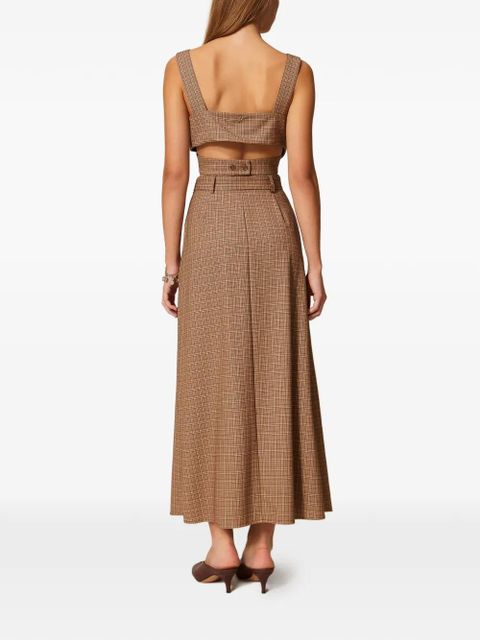TWINSET plaid-pattern belted skirt - Brown