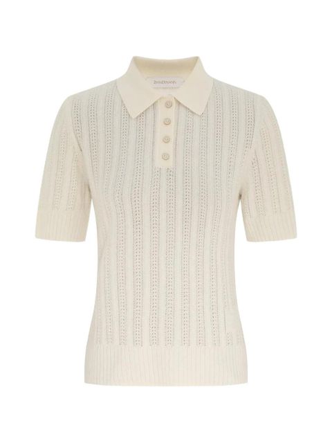 ZIMMERMANN ribbed polo top - Neutrals - zdjęcie produktu nr 1