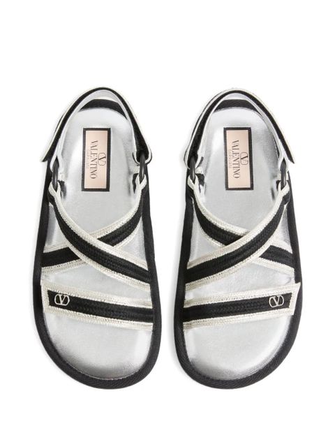 Valentino Garavani Lake Powell embroidered sandals - Silver