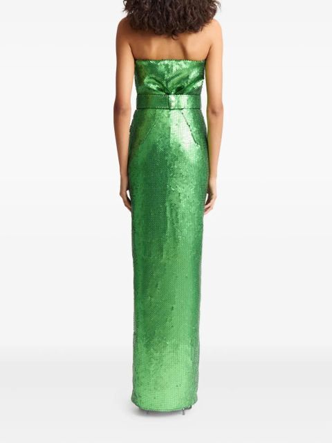 16Arlington Aeta sequin split gown - Green