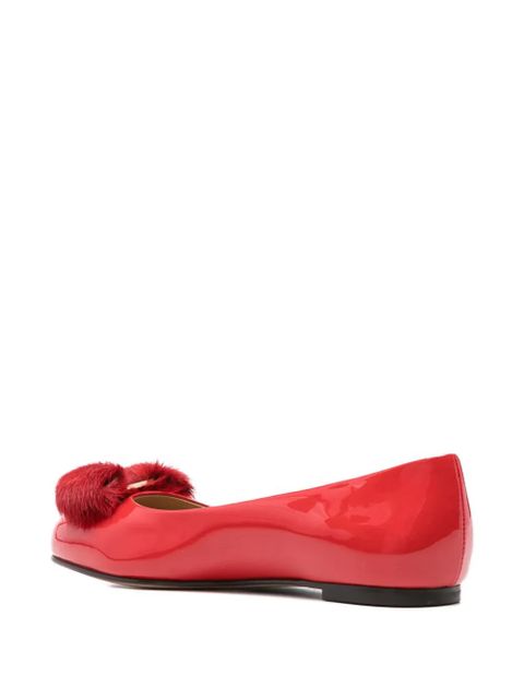 Ferragamo bow-detail ballet flats - Red