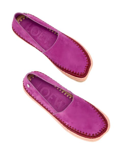 LOEWE Rio raffia-trim espadrilles - Purple