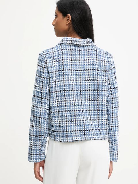 Answear.LAB marynarka kolor niebieski jednorzędowa wzorzysta