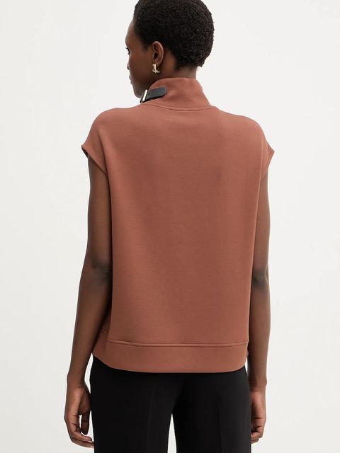 Karl Lagerfeld bluzka damska kolor brązowy gładka B1W20011 - zdjęcie produktu nr 2