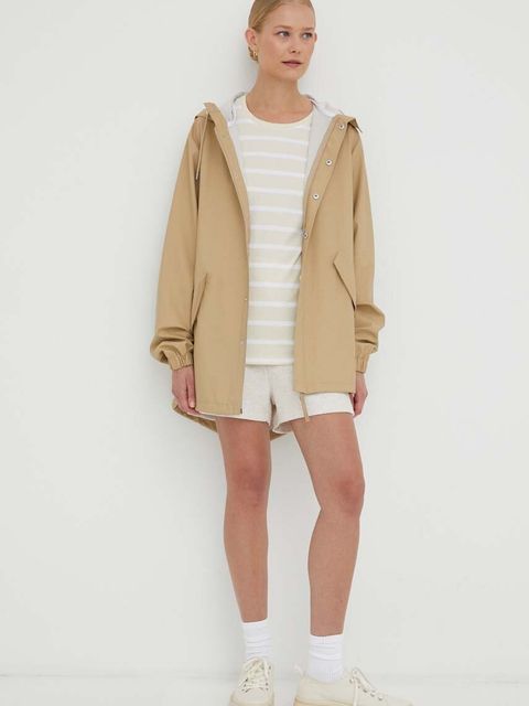 Rains kurtka przeciwdeszczowa 18010 Fishtail Jacket kolor beżowy przejściowa 18010.24-24Sand