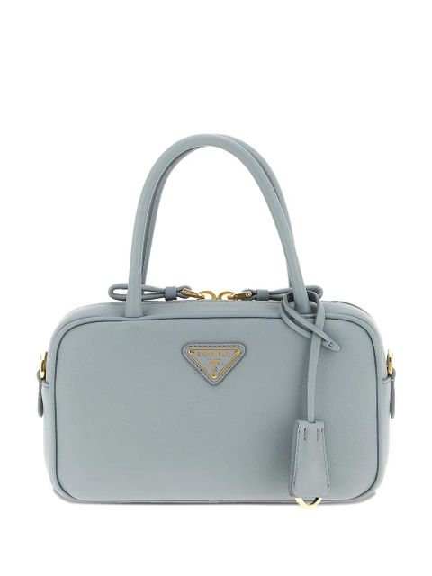Prada mini Bauletto leather tote bag - Blue - zdjęcie produktu nr 1