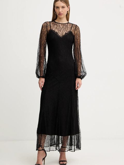 Twinset sukienka kolor czarny maxi prosta 252TT2261