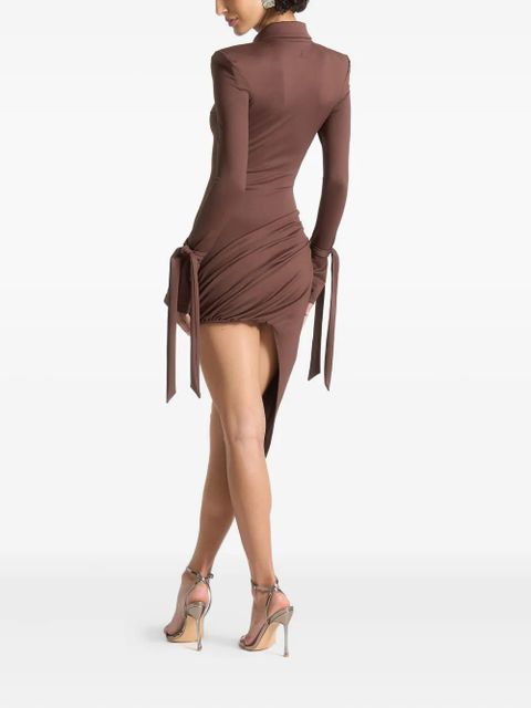 Manière De Voir Diane draped asymmetric mini dress - Brown - zdjęcie produktu nr 2