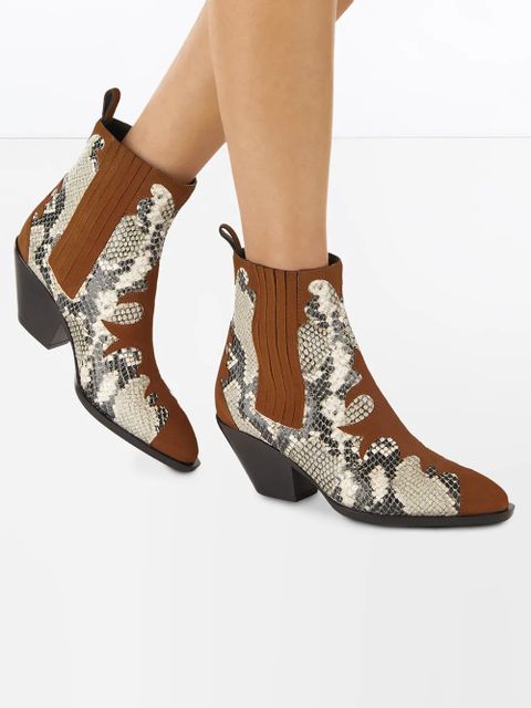Giuseppe Zanotti snakeskin-effect 55mm ankle boots - Brown