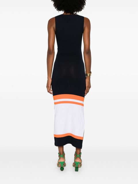 LOEWE logo-embroidered midi dress - Blue