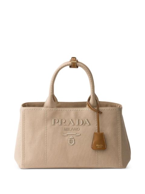 Prada Jardinière large cotton canvas handbag - Neutrals - zdjęcie produktu nr 1