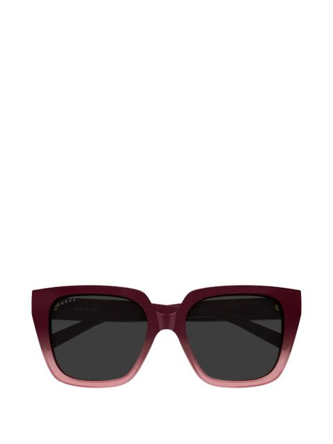 Gucci Eyewear geometric stripe sunglasses - Red - zdjęcie produktu nr 1
