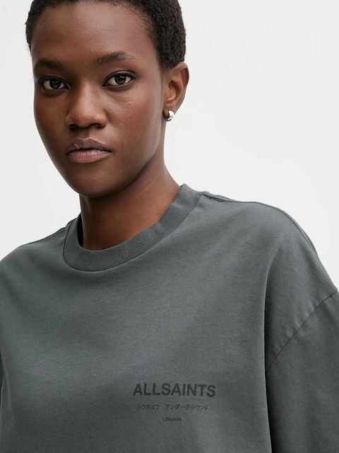 AllSaints t-shirt bawełniany damski kolor szary W202JC