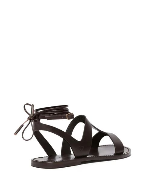 Weekend Max Mara leather flap sandals - Brown