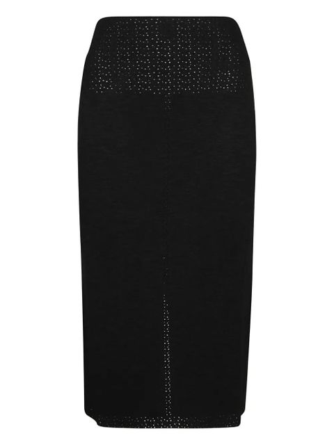 Victoria Beckham pointelle-knit midi skirt - Black - zdjęcie produktu nr 2
