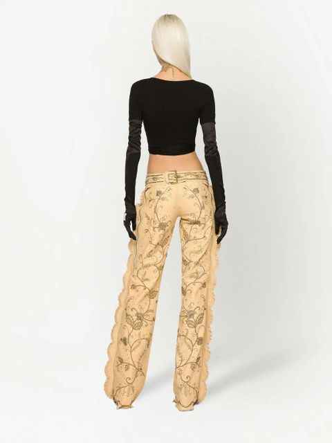 Dolce & Gabbana KIM DOLCE&GABBANA embellished leather trousers - Neutrals - zdjęcie produktu nr 2