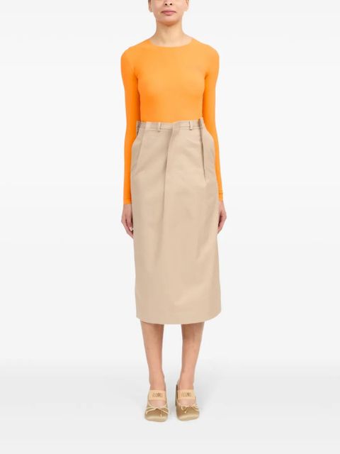 MM6 Maison Margiela pleat-detailing midi skirt - Neutrals - zdjęcie produktu nr 2