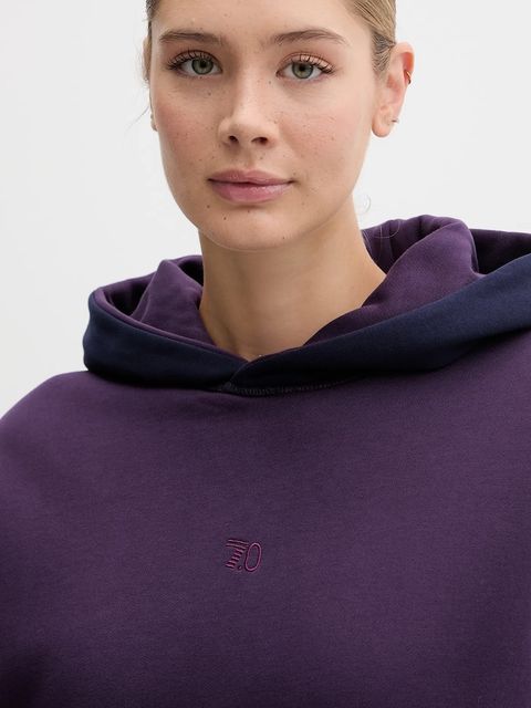 EA7 Emporio Armani bluza dwustronna damska kolor fioletowy z kapturem gładka AF10377-7X000156