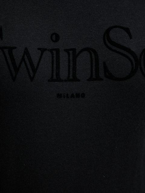 Twinset t-shirt bawełniany damski kolor czarny 252TT2320