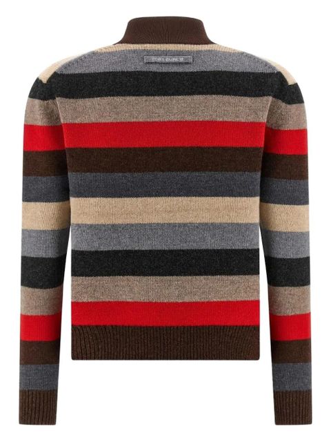 Tory Burch striped high neck sweater - Brown