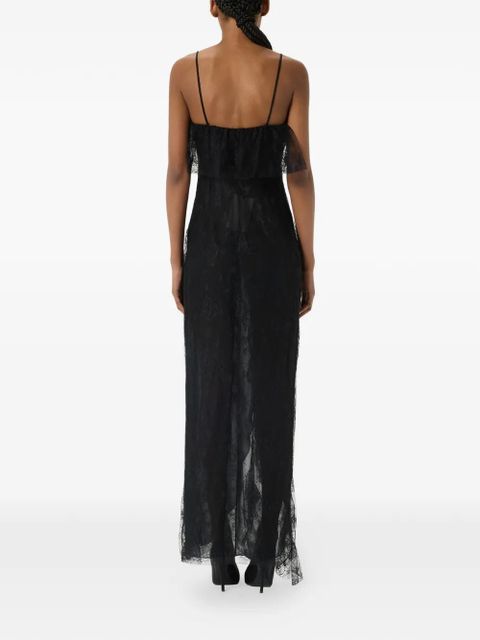 Blumarine lace-patterned ruffled dress - Black