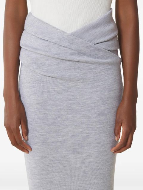 Lanvin draped wrap-effect midi skirt - Grey