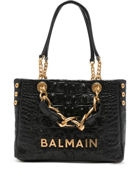 Balmain crocodile-effect tote bag - Black - zdjęcie produktu nr 1