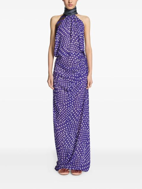 DRIES VAN NOTEN spotted maxi dress - Purple - zdjęcie produktu nr 2