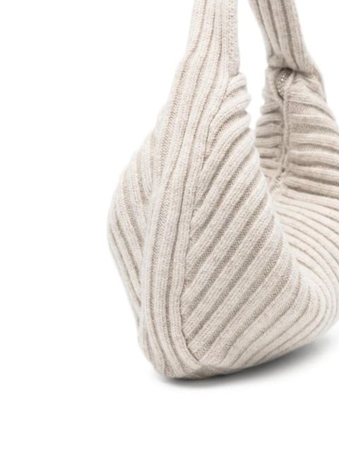 Aya Muse ribbed zip tote bag - Neutrals