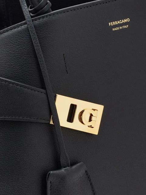 Ferragamo Hug leather tote bag - Black
