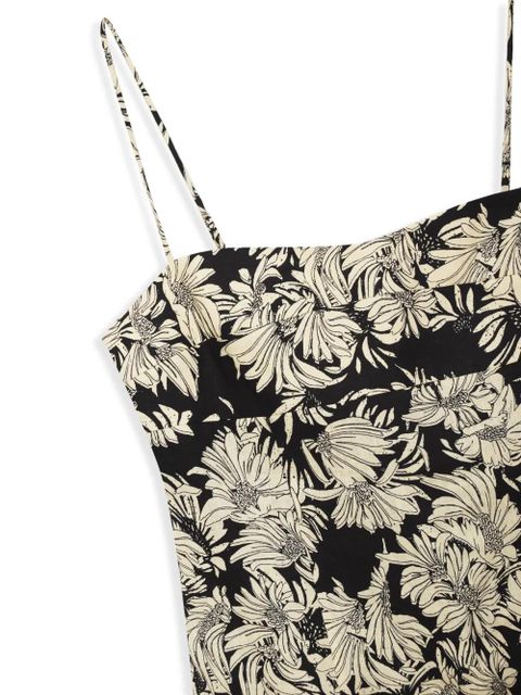ANINE BING Keiran floral-print sleeveless minidress - Black
