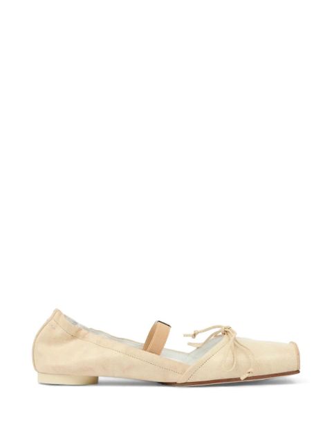 MM6 Maison Margiela square toe strap leather ballerina shoes - Neutrals - zdjęcie produktu nr 1