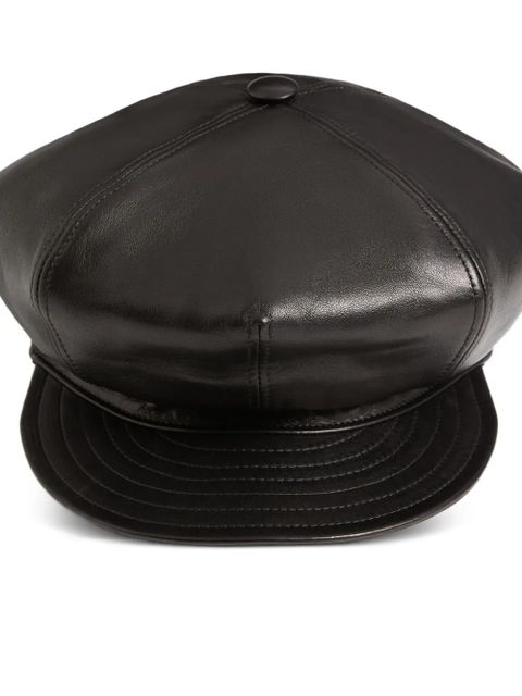 Valentino Garavani Vlogo Signature leather cap - Black