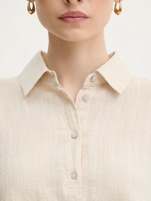 United Colors of Benetton bluzka damska kolor beżowy gładka 5ONVDQ0BQ