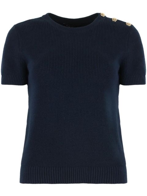 Lauren Ralph Lauren ribbed-knit T-shirt - Blue - zdjęcie produktu nr 1