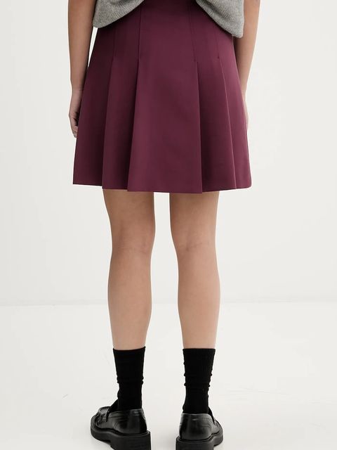 HUGO spódnica Roballo kolor bordowy mini rozkloszowana 50554462