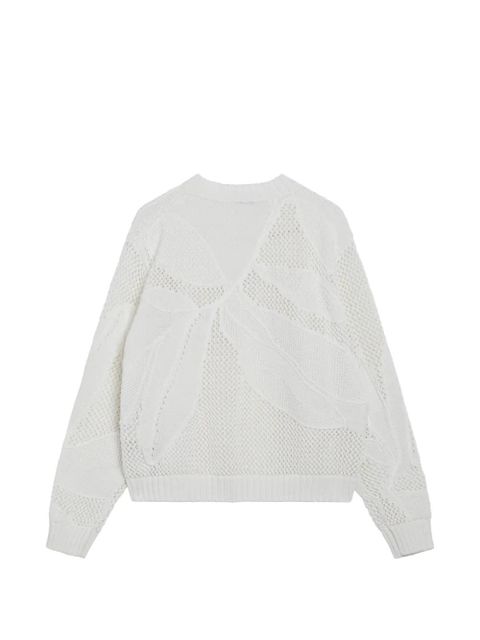 Max Mara Salvo pointelle-knit flower-motif sweater - White - zdjęcie produktu nr 2