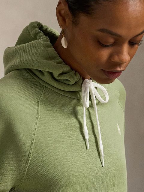 Polo Ralph Lauren bluza damska kolor zielony z kapturem gładka 211971698