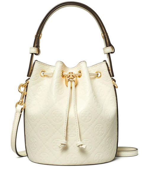 Tory Burch mini T Monogram bucket bag - White - zdjęcie produktu nr 1