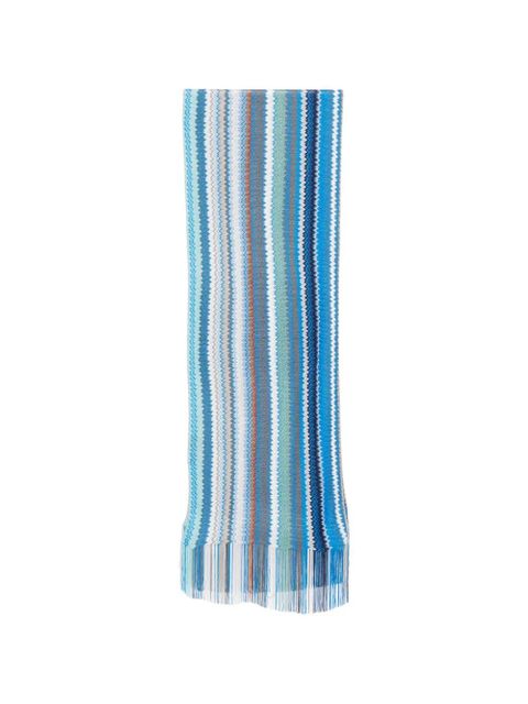 Missoni zigzag fringed scarf - Blue - zdjęcie produktu nr 1