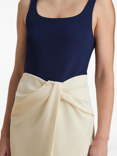 Lauren Ralph Lauren twist-detail two-tone maxi dress - Neutrals