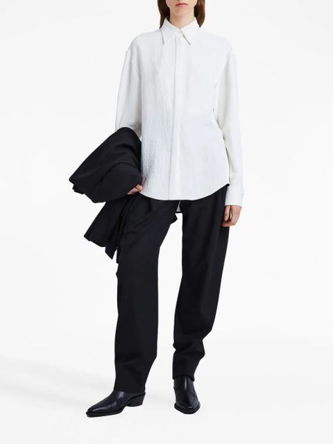 Proenza Schouler crinkled satin-finish shirt - White - zdjęcie produktu nr 2
