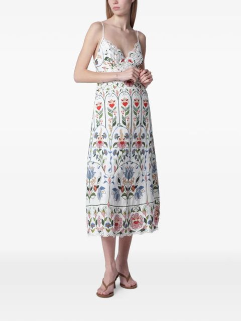FARM Rio embroidered scallop-edge midi dress - White - zdjęcie produktu nr 2